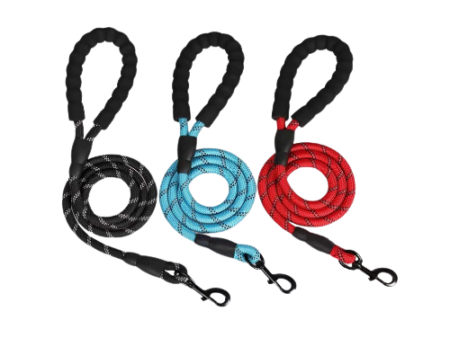 Round Rope Leash with Rubber Handle