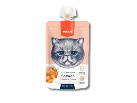 Wanpy Tasty Meat Paste Cat Treat Salmon with Chicken & Carrot