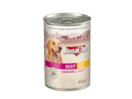 Bonacibo Wet Food for Dogs in Can – Beef Chunks in Gravy